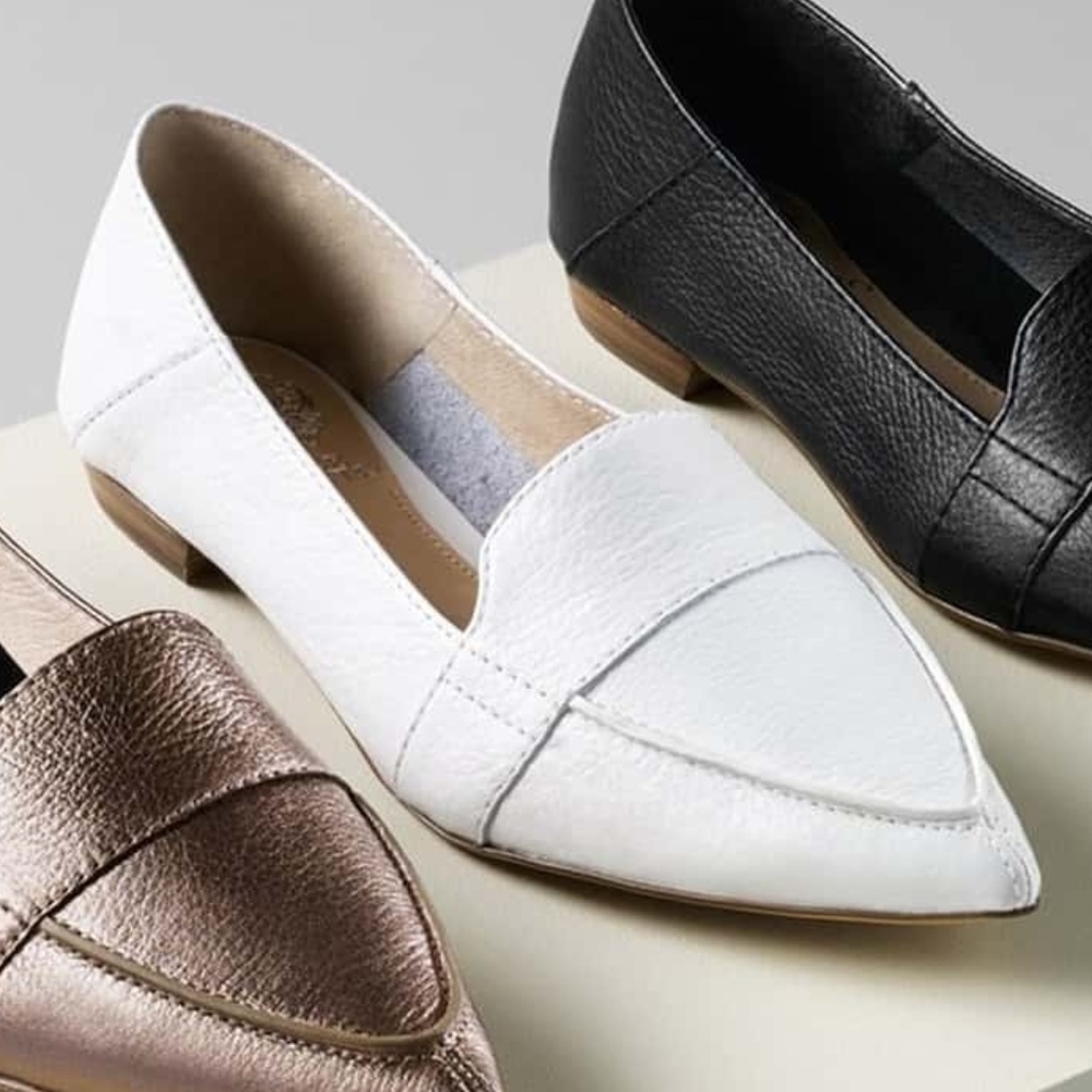 Vince Camuto white pointed flats